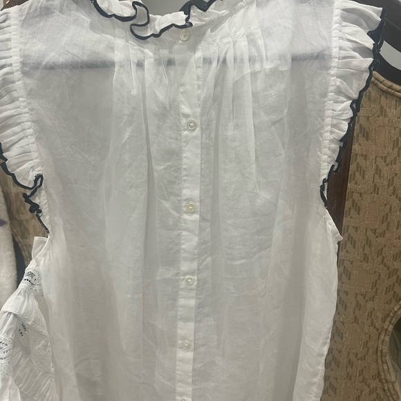 FRAME SHEER SLEEVELESS BLOUSE - Picture 8 of 10